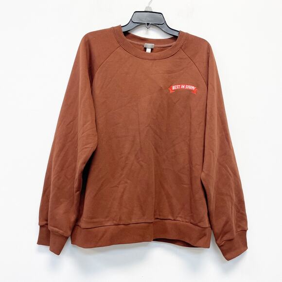 The Cuddle Collab Women's "best In Show" Crewneck Sweatshirt Brown Size Medium - Picture 2 of 6
